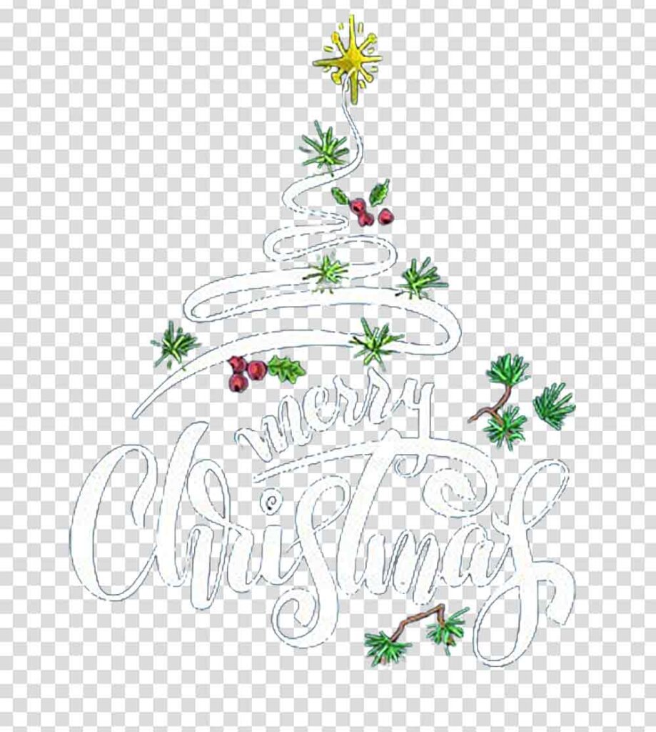 Merry Christmas font PNG