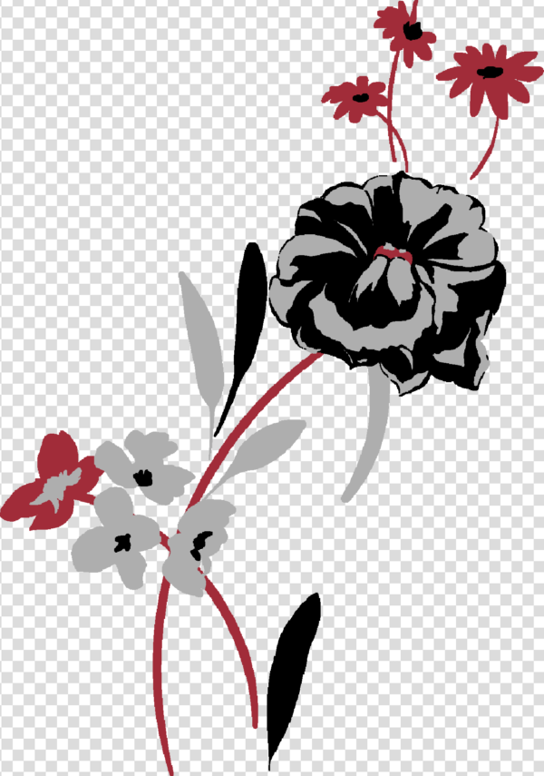 Black aesthetic flower png