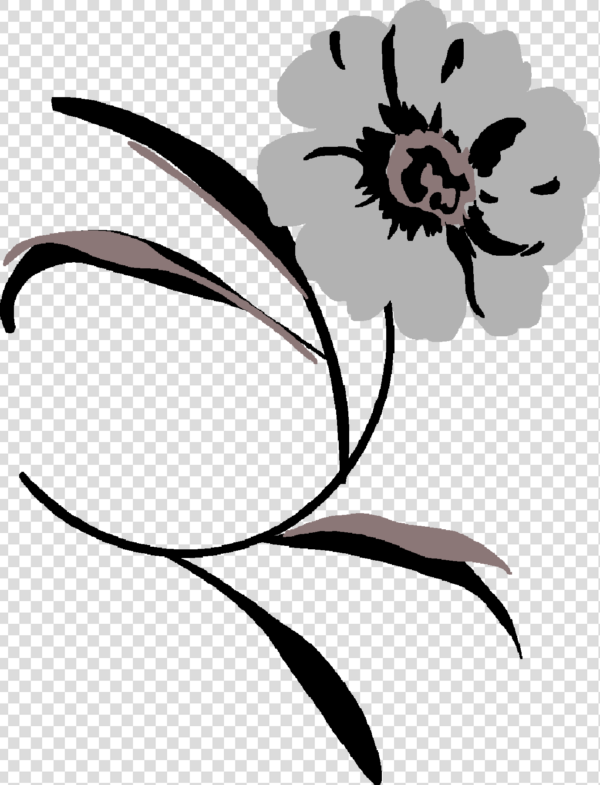 Black Floral PNG Transparent