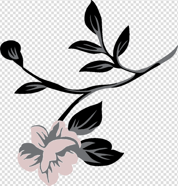 Black Flowers PNG Transparent