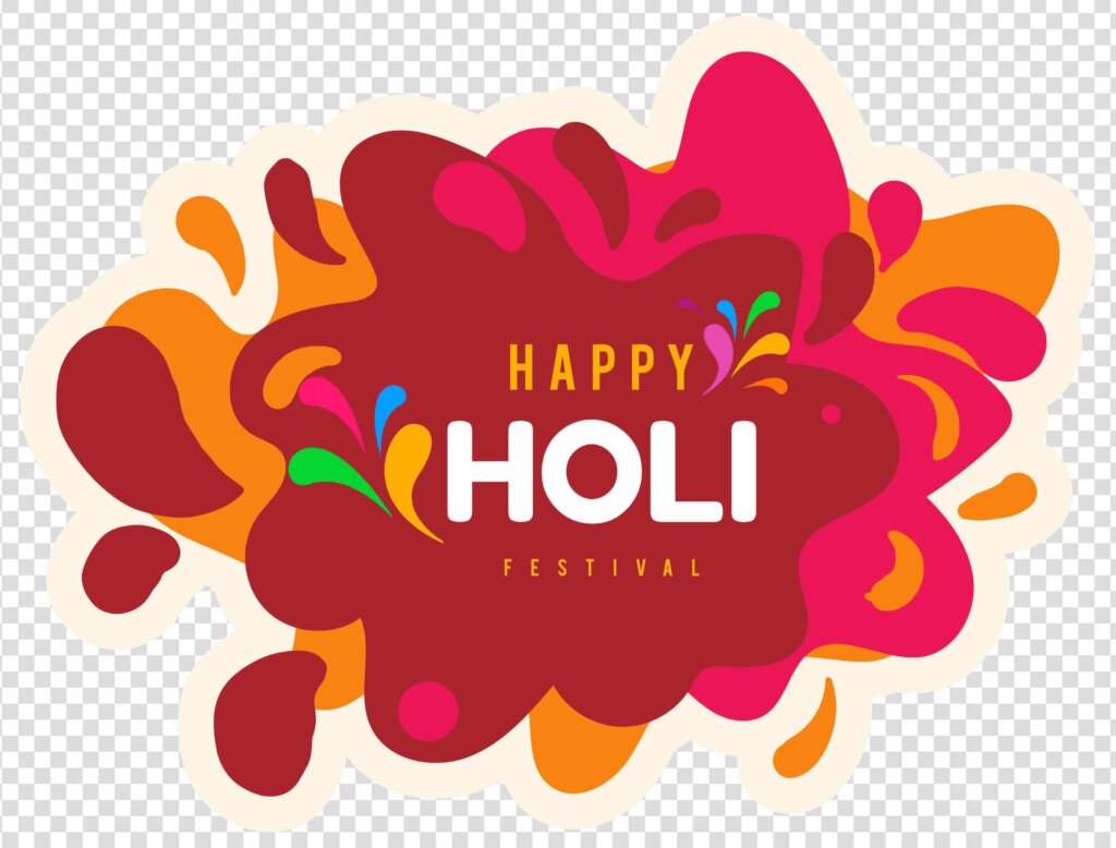 Happy holi festival design with splashing color 20574314 PNG