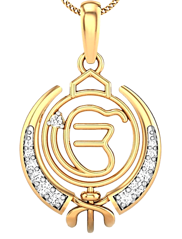 Ek omkar swarovski zirconia sterling silver pendant