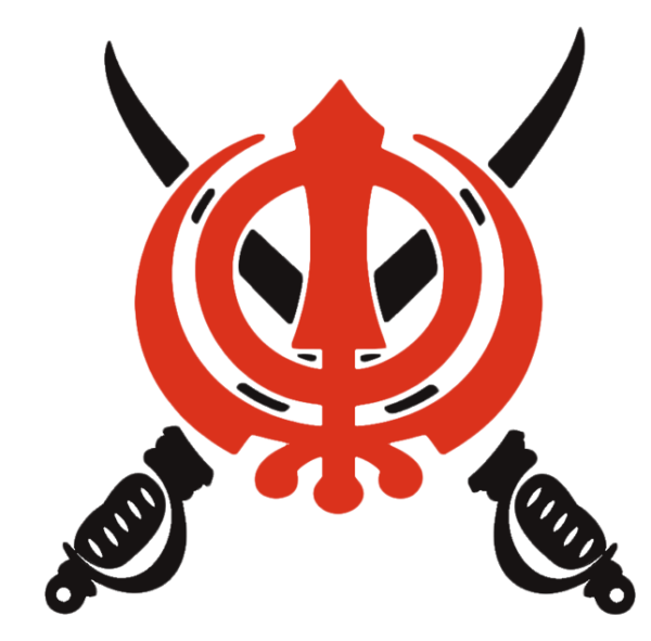 Khanda Kirpan Religious Symbol Vinyl black and red