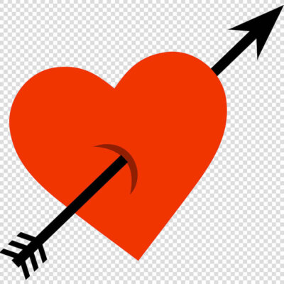 Love heart arrow red