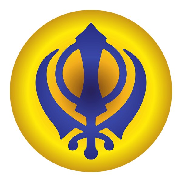Sikh Khanda blue and gold Round