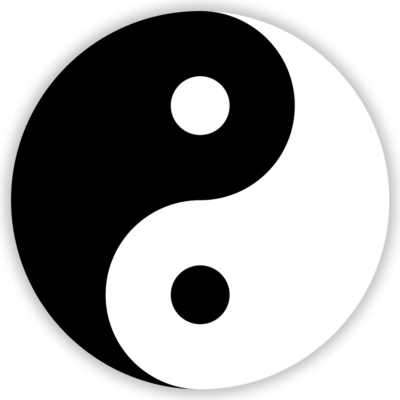 Yin and Yang symbol black and white