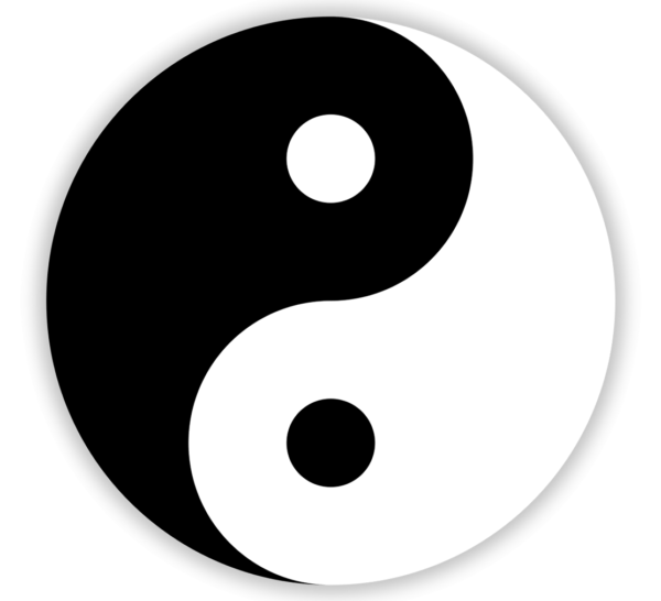 Yin and Yang symbol black and white