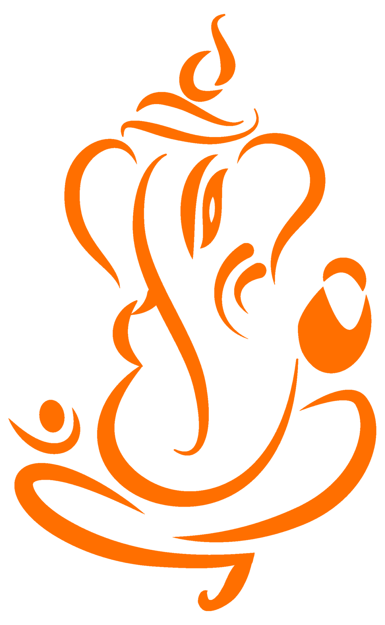 Ganesh bhagwan clipart orange