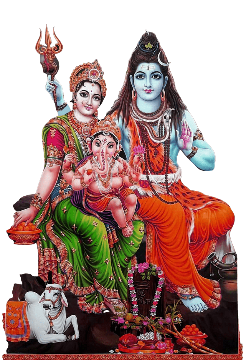Download Shiva Parvati With Ganesha And Kartikeya Wallpaper | Wallpapers.com
