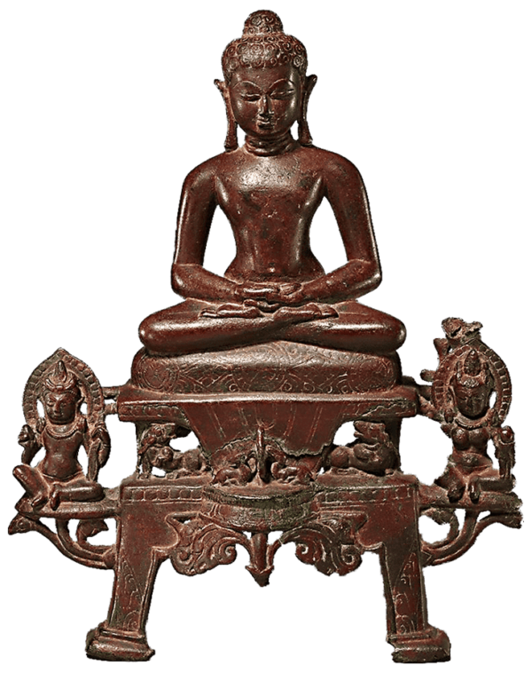 mahveer swami sitting copper statue