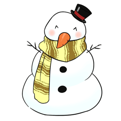 black and white snowman clipart