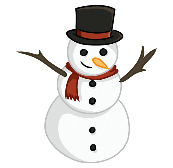 snowman clipart black and white