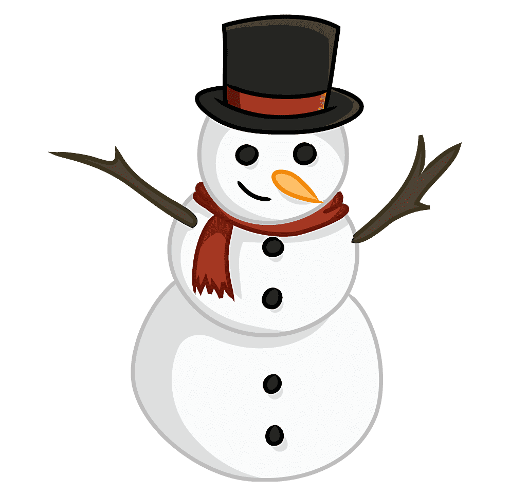 Snowman clipart black and white