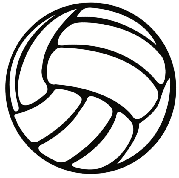 volleyball clipart black and white