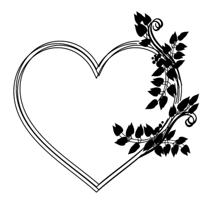 heart clipart black and white (8)