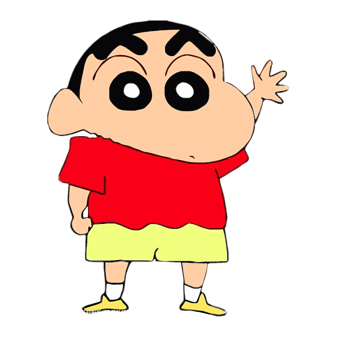 Palette knife painting of shin chan in a unique style on Craiyon