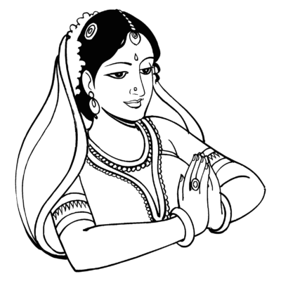hindu wedding clipart black and white (24)