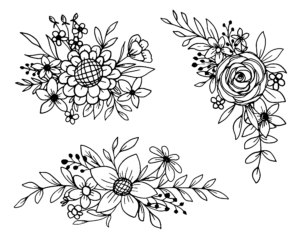 Flower Outline PNG Images,flower clipart - PNGBUY