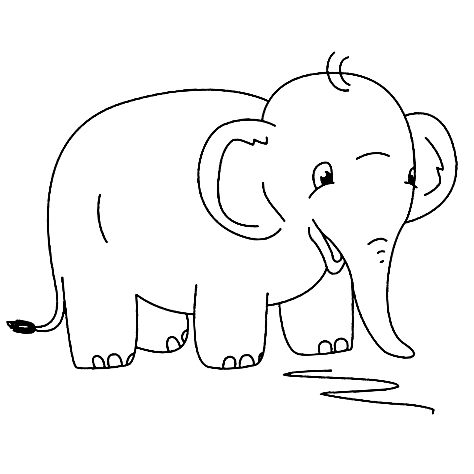 Elephant drawing for kids - PNGBUY