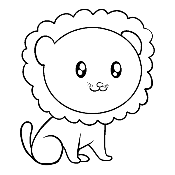 littel lion drawing for kids