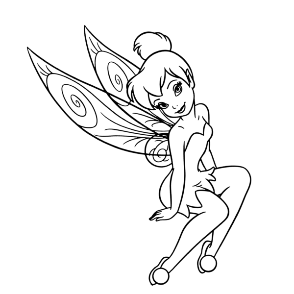 tinkerbell coloring drawing for kids