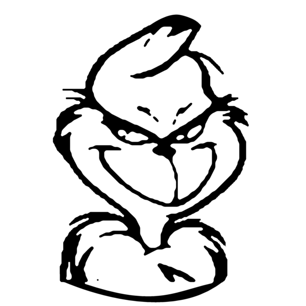 Grinch clipart black and white clipart (2)