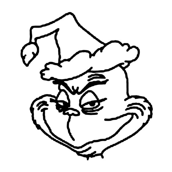 Grinch clipart black and white clipart - PNGBUY