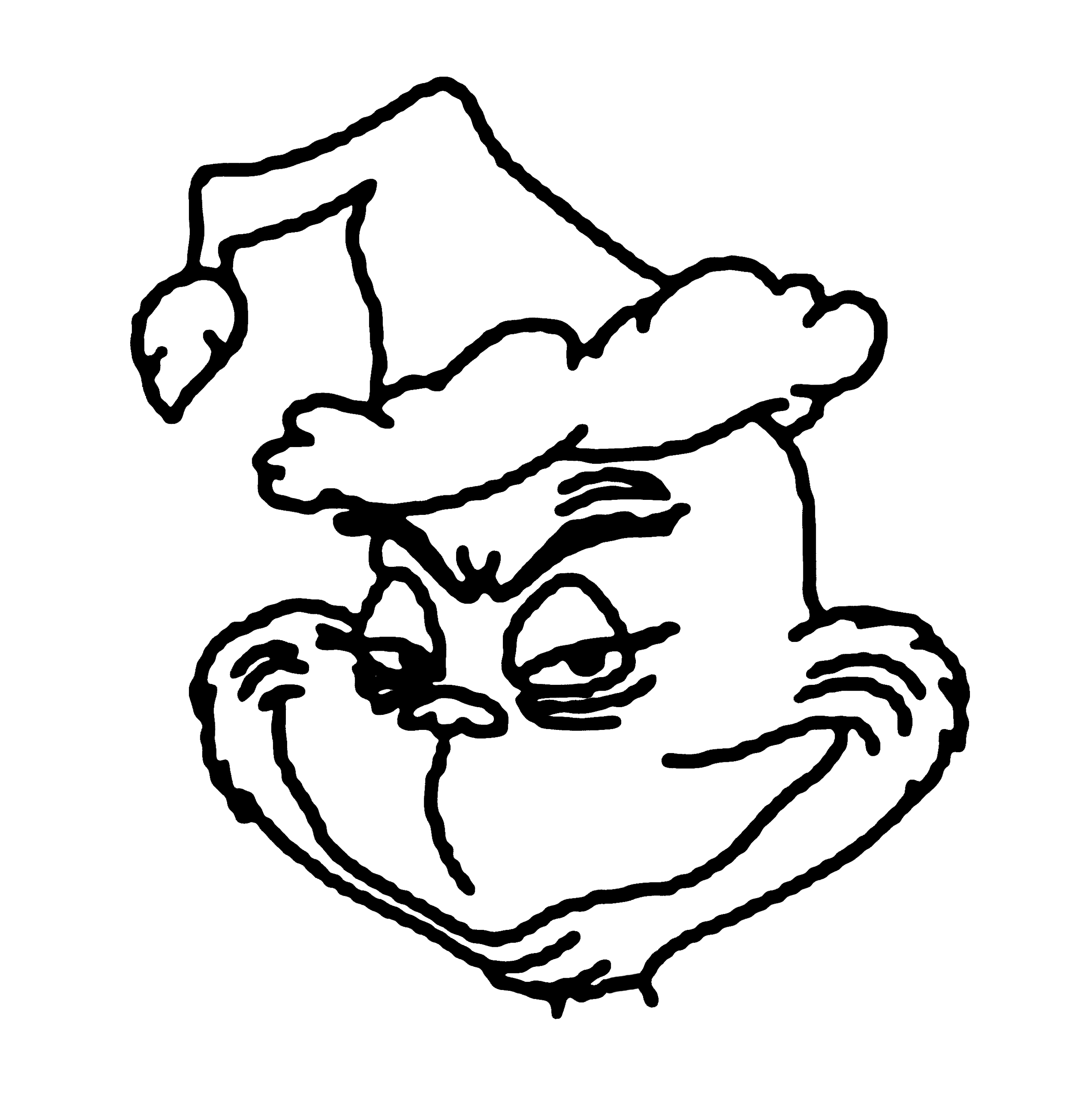 Grinch clipart black and white clipart (3)