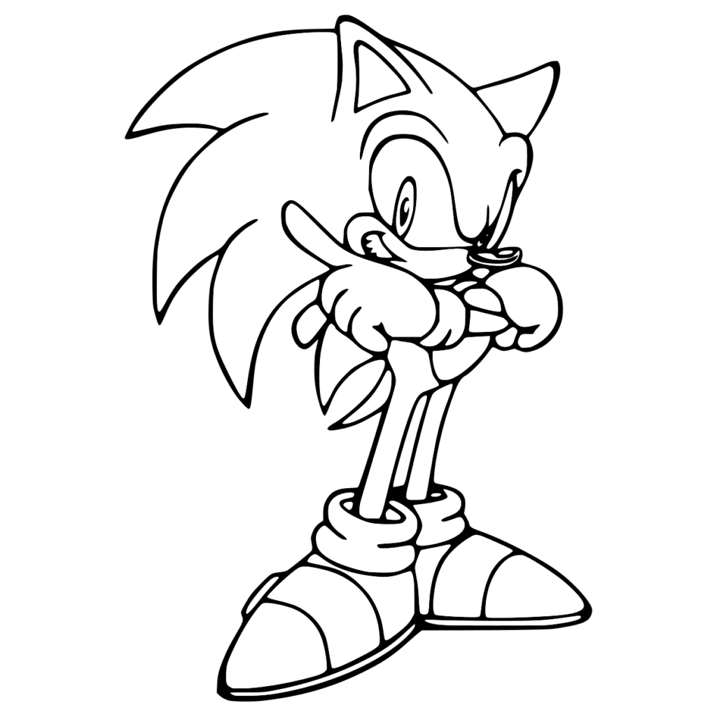 sonic coloring page - PNGBUY