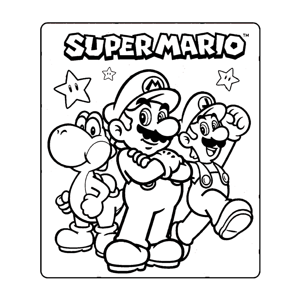 Mario Coloring Pages Pngbuy 